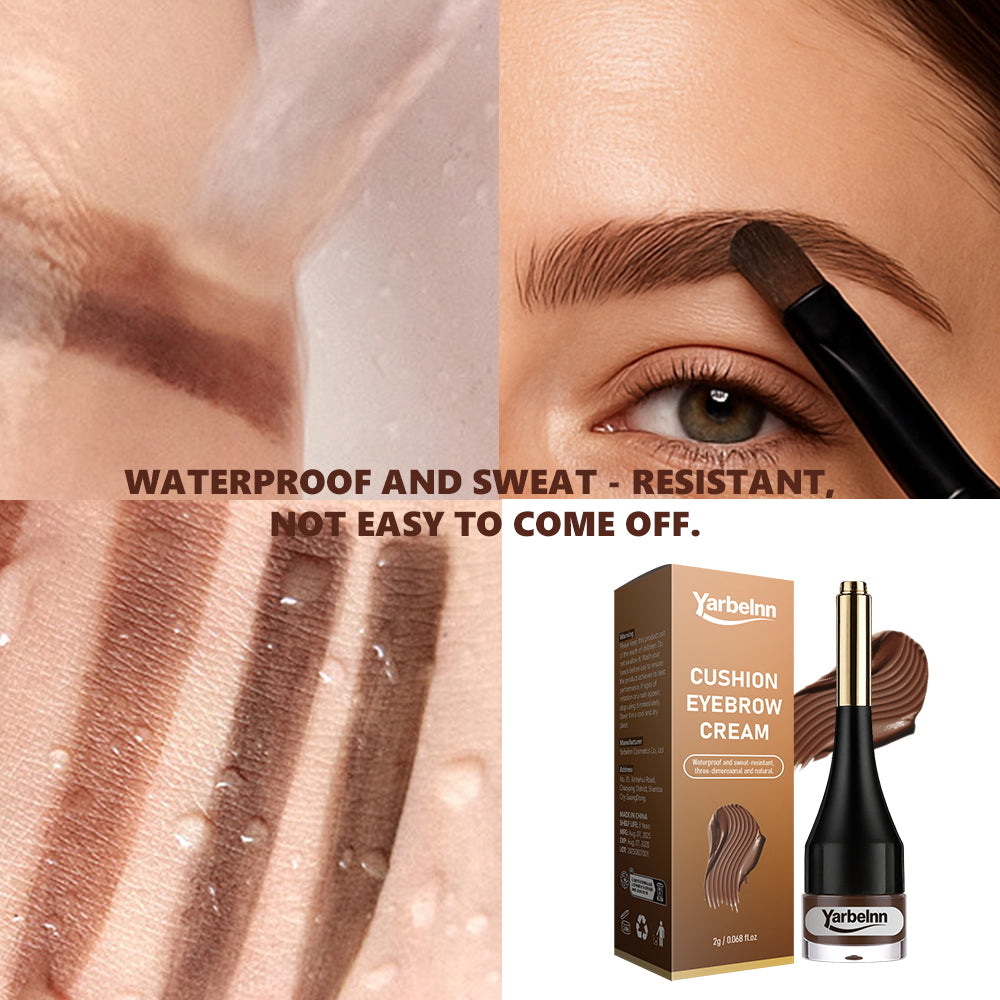Waterproof Air Cushion Eyebrow Dye Cream - Natural Fluffy Tint, 2g-6g Variants