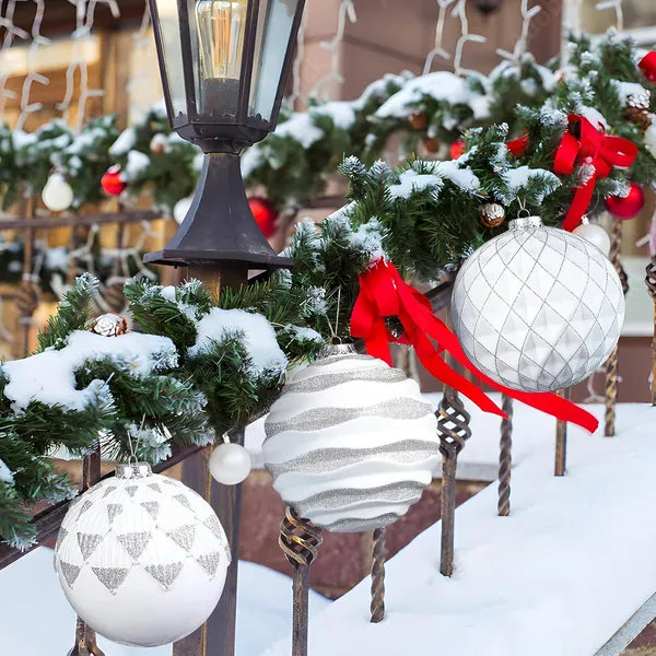 Large Christmas Ball Ornaments - 4 Pcs Shatterproof Decorations