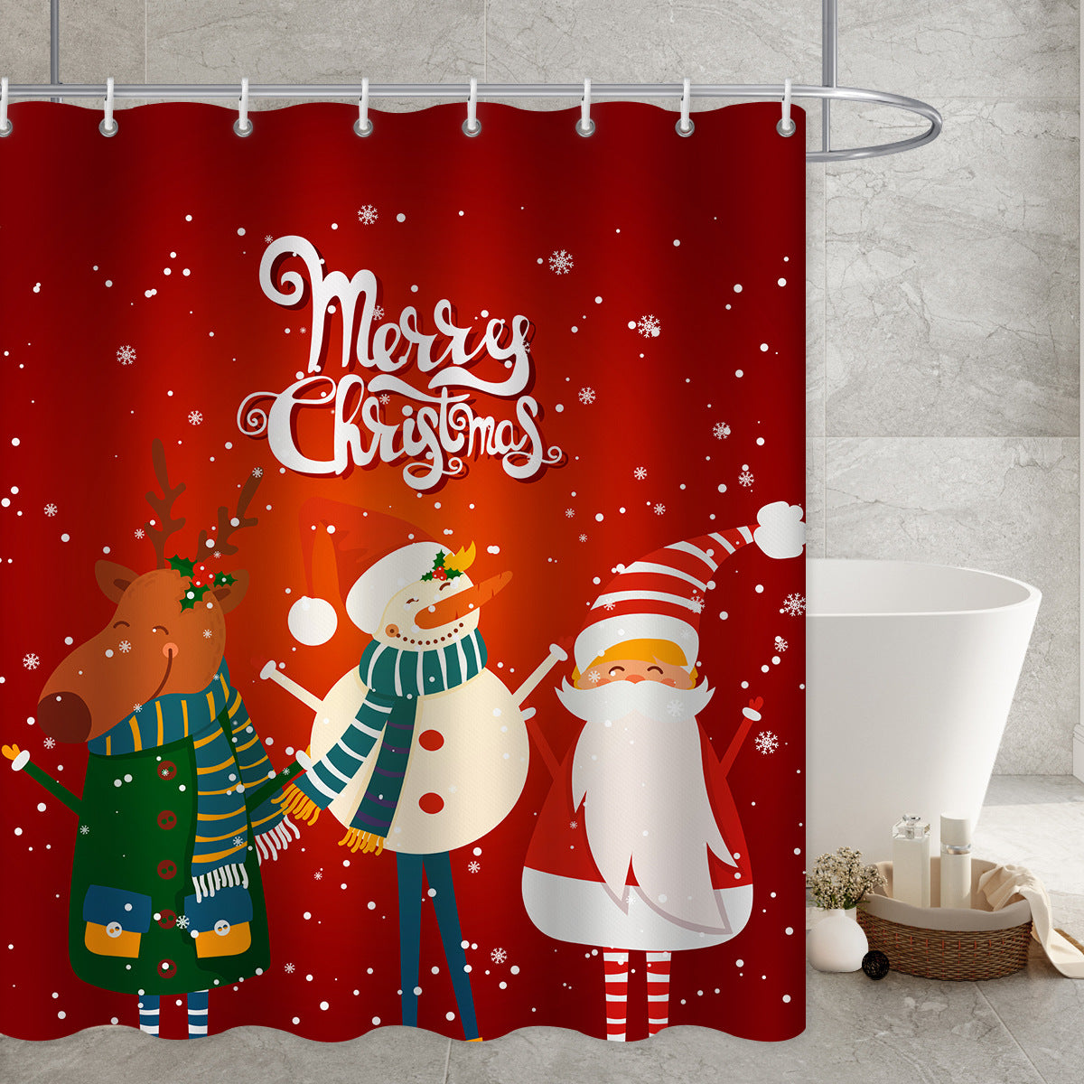 Waterproof Polyester Shower Curtain - Mildew Resistant, Multiple Sizes & Styles