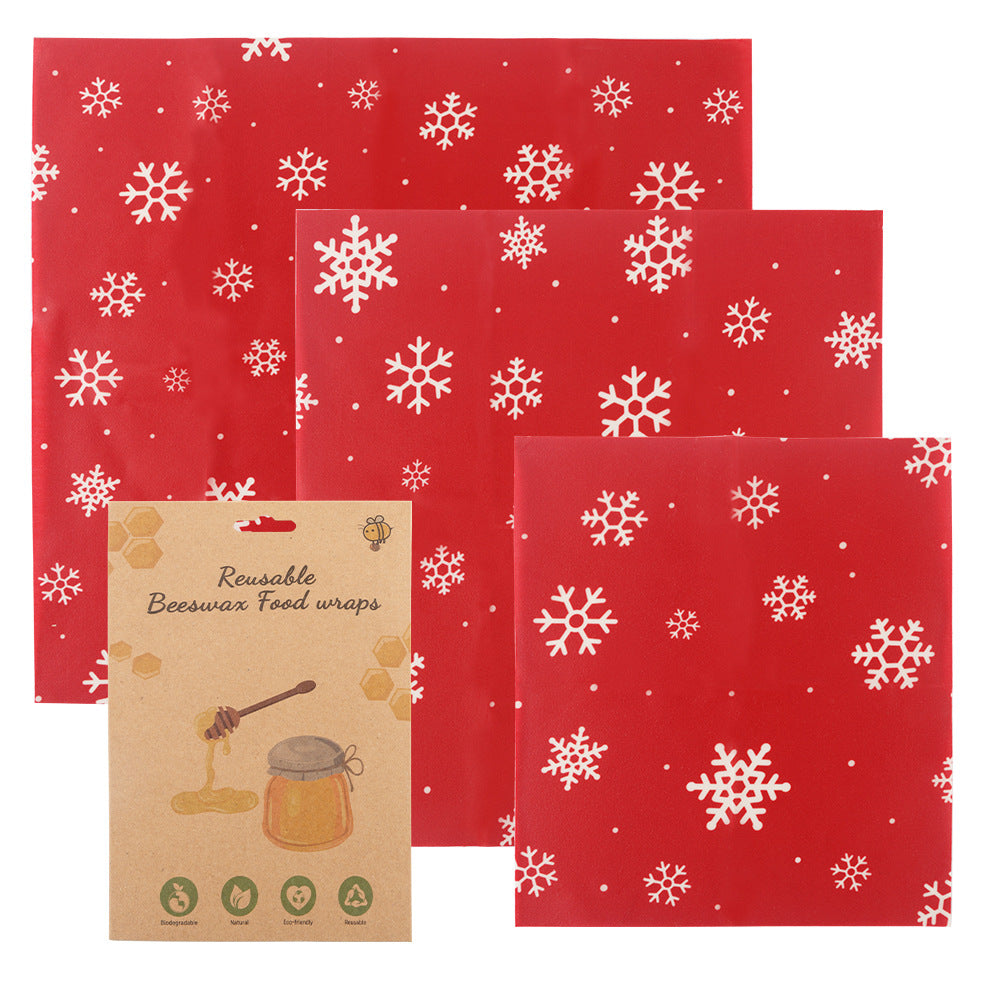 3-Piece Beeswax Food Wraps - Eco-Friendly, Reusable Food Storage Cloths