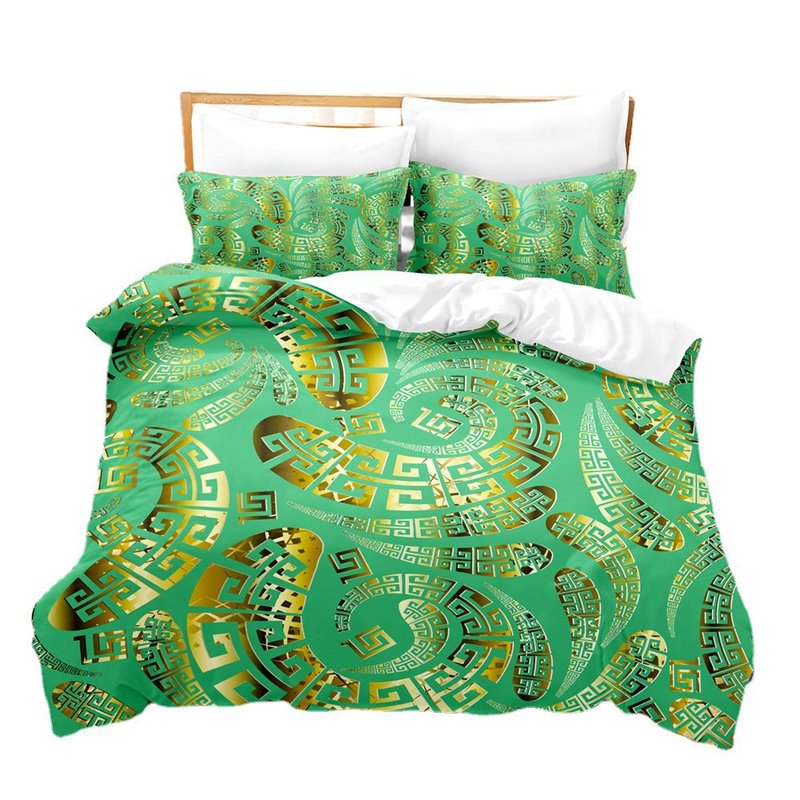 Digital Brushed Chemical Fiber Bedding Set - Multiple Sizes & Patterns
