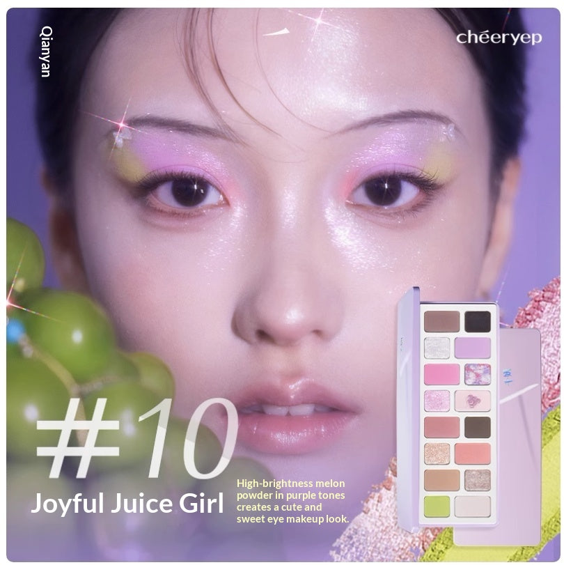 16-Color Eyeshadow Palette Matte and Shimmer Finishes for Makeup and Cosplay