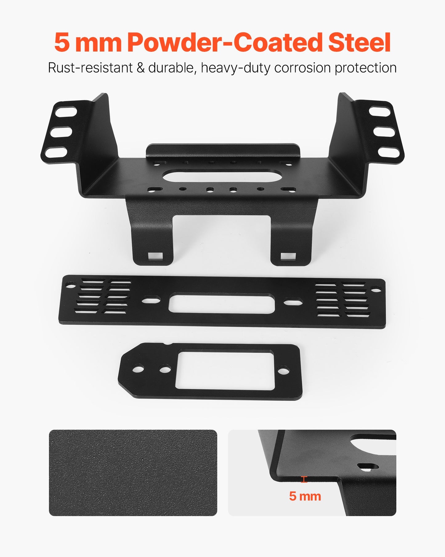 Trailer Hitch Winch Mount for Polaris Ranger 2010-2021 - Black