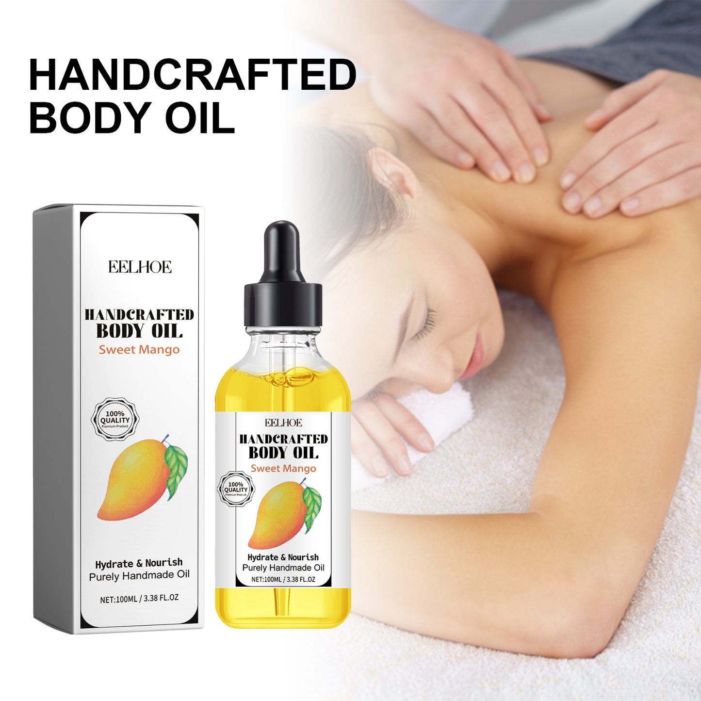 Hydrating Handcrafted Body Oil with Jojoba and Almond Oil - 100ml