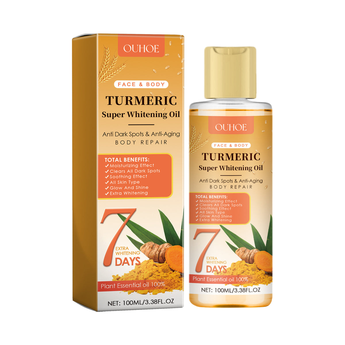 Turmeric Whitening Skin Oil for Skin Repair - 100ml Natural Face Oil