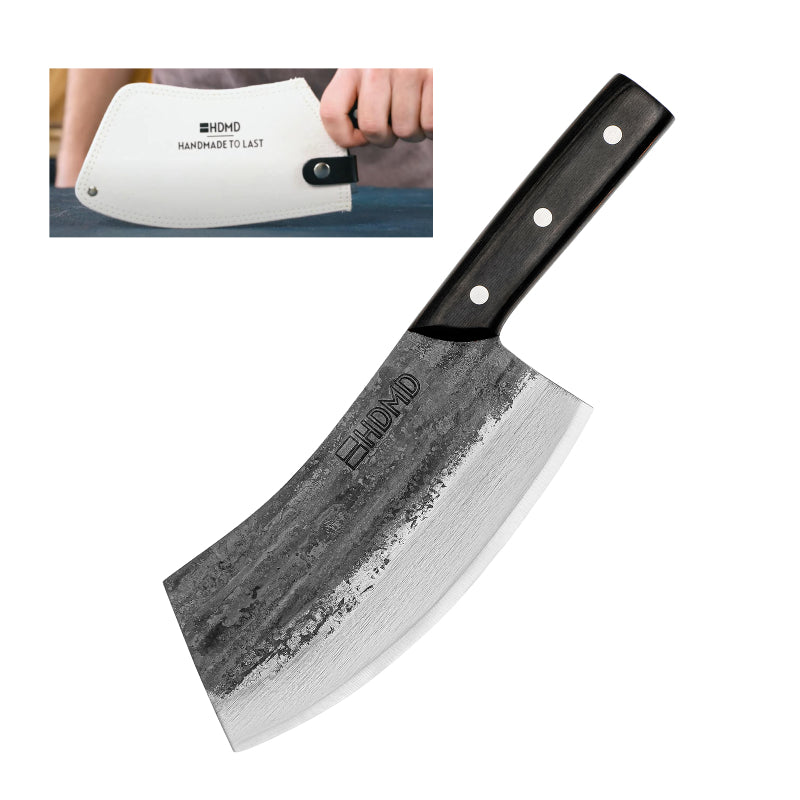 Hand Forged Chef Knife with Sheath - Kitchen Cutting Tool