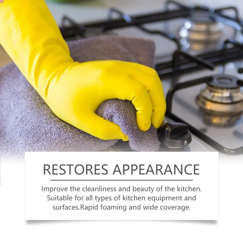 Heavy Oil Stain Remover Cleaner for Kitchen Surfaces - 120ML with Towel