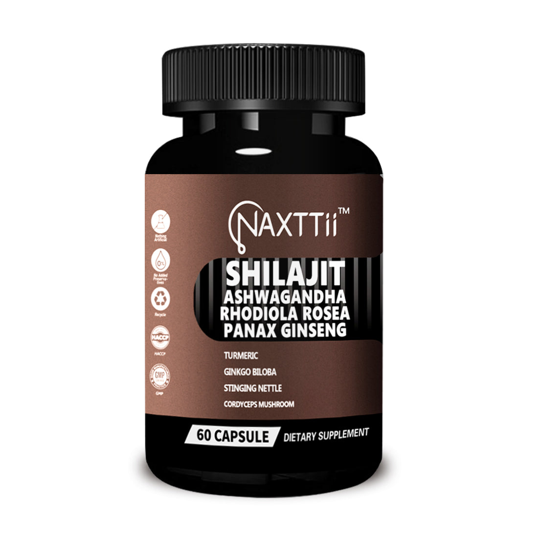 Shilajit Herbal Energy Capsules - 60 Count Supplement for Vitality & Focus