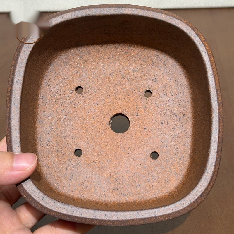 Hand-Carved Yixing Clay Flower Pot in Light Brown - Home & Garden
