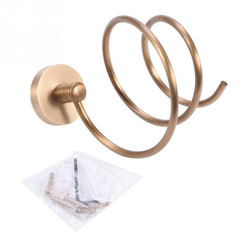 Vintage Copper Hair Dryer Holder - Bathroom Wall Mount Storage Rack