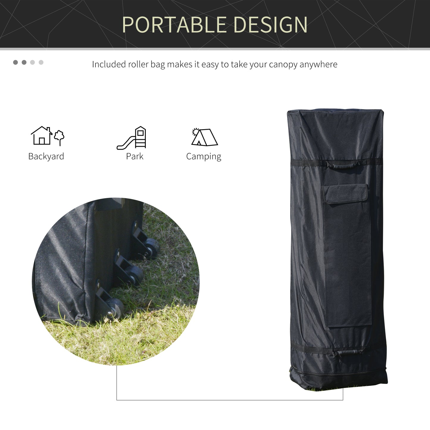 10x20 Pop Up Canopy Tent with Adjustable Height & Wheeled Bag