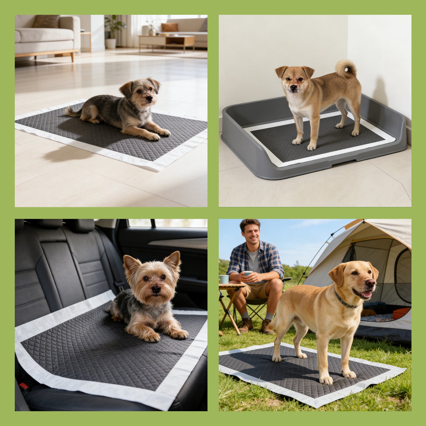 Activated Charcoal Dog Training Pads - Leak-Proof, Absorbent, Deodorizing