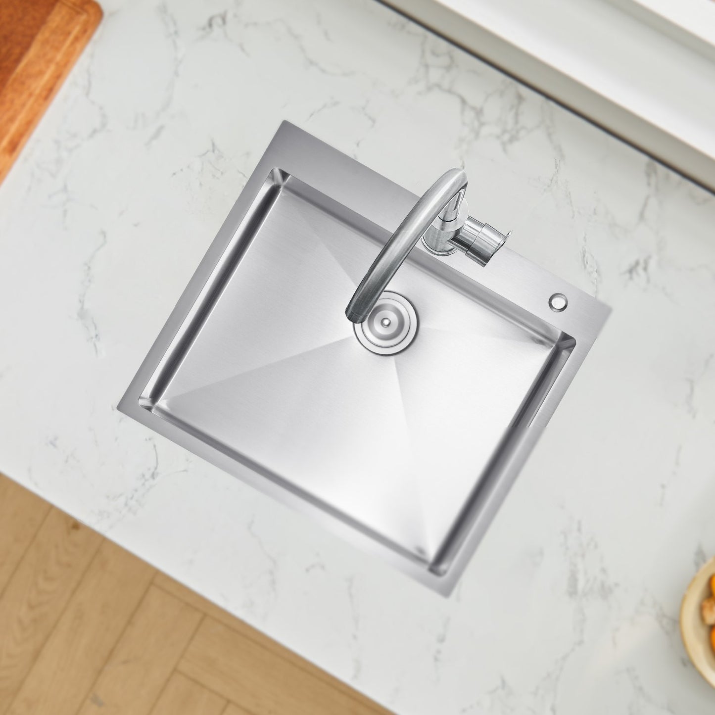25-Inch Drop-In Kitchen Sink - Heavy-Duty Stainless Steel Basin