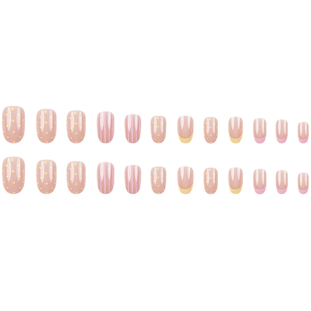 24 Short Almond Acrylic Nail Stickers with Jelly Glue & File