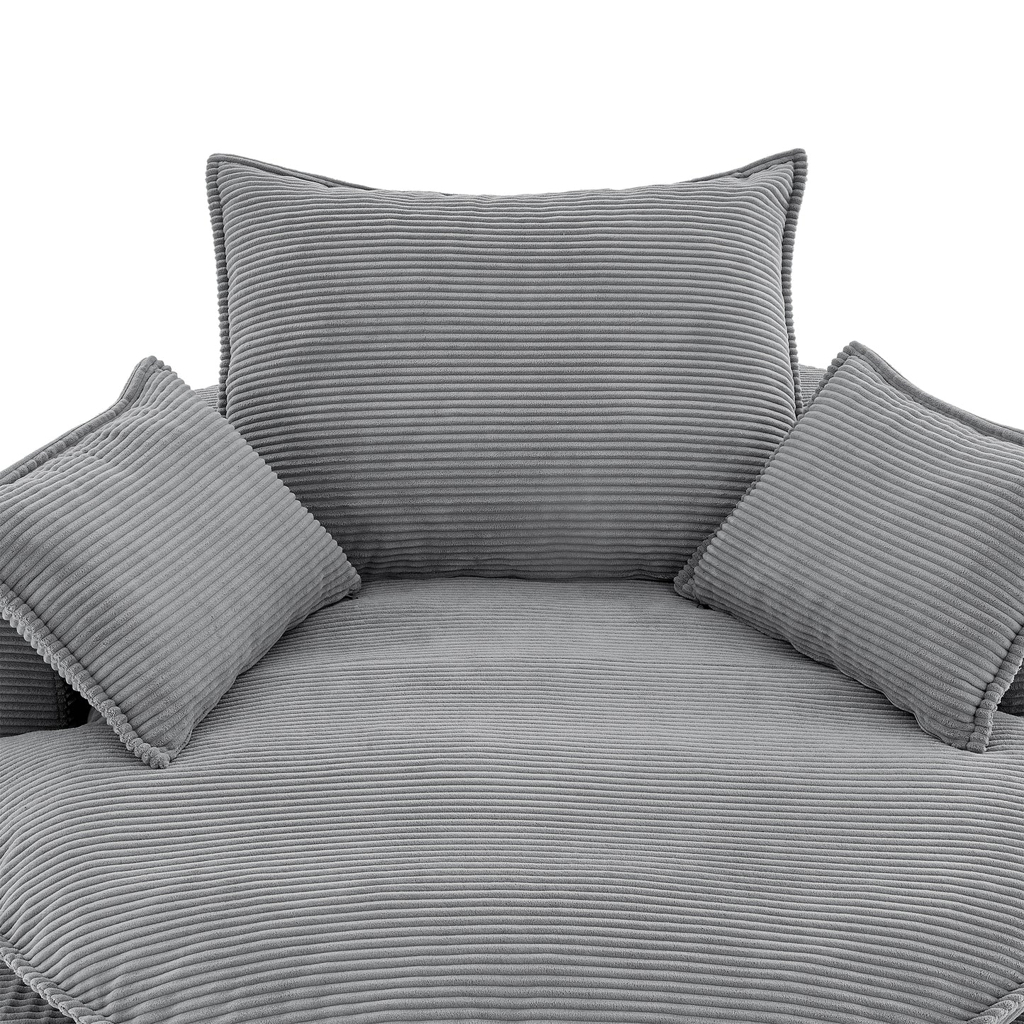 360° Swivel Barrel Chair with Dual-Layer Cushion - Grey