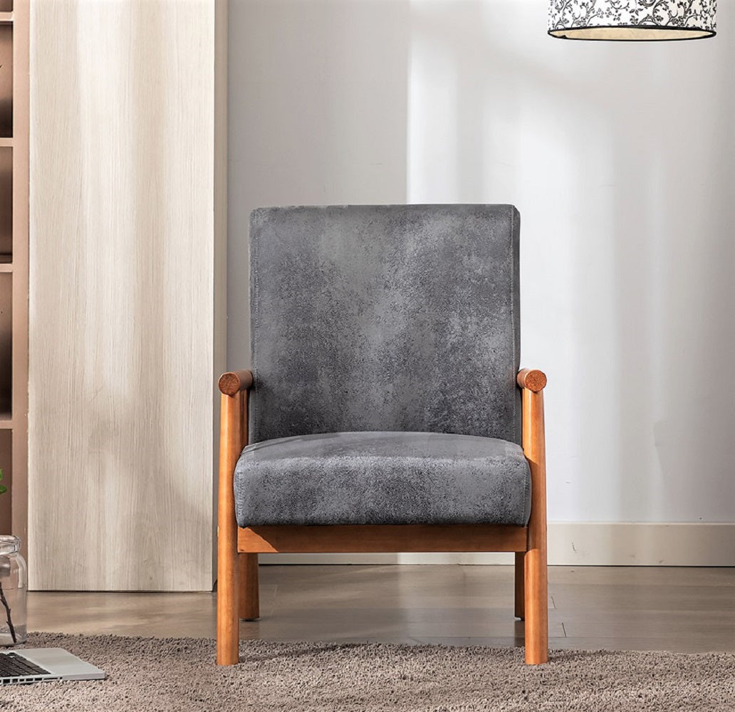 25 Wide Classic Mid-Century Modern Arm Chair, Grey