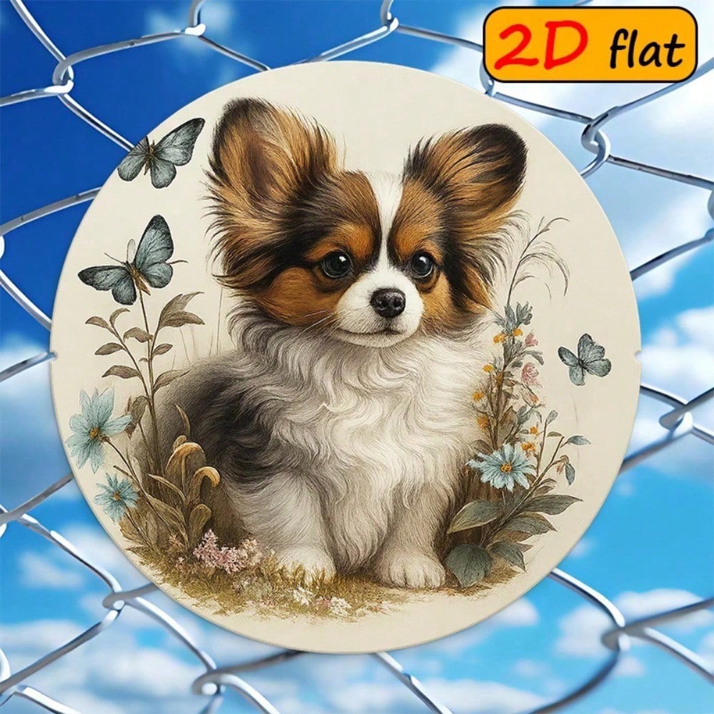 Pomeranian Puppy Round Aluminum Sign - Dog Lover Decor
