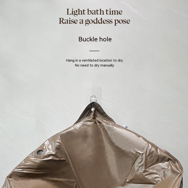 Portable Folding Bath Barrel for Home Use, 70x70cm Wooden Grain