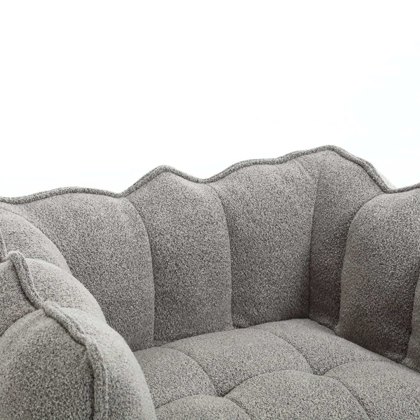 Soft Chenille Bean Bag Chair with Foam - Grey
