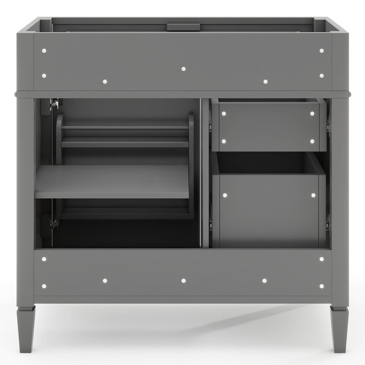 36'' Modern Bathroom Vanity Cabinet with 3 Drawers - Grey