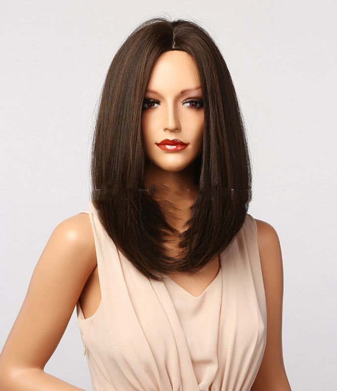 Short Straight Hair Wig with High-Temperature Silk Material - Multiple Styles