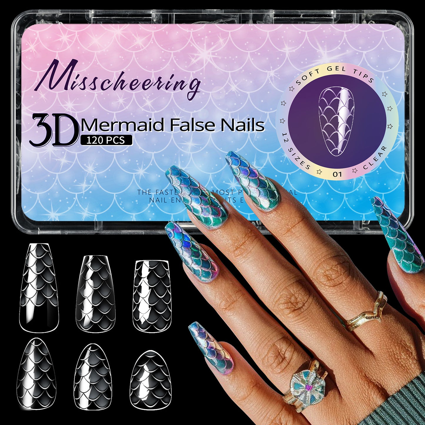 3D Nail Tip Long Shaping Fake Nail Tips for Nail Art - 120/140pcs