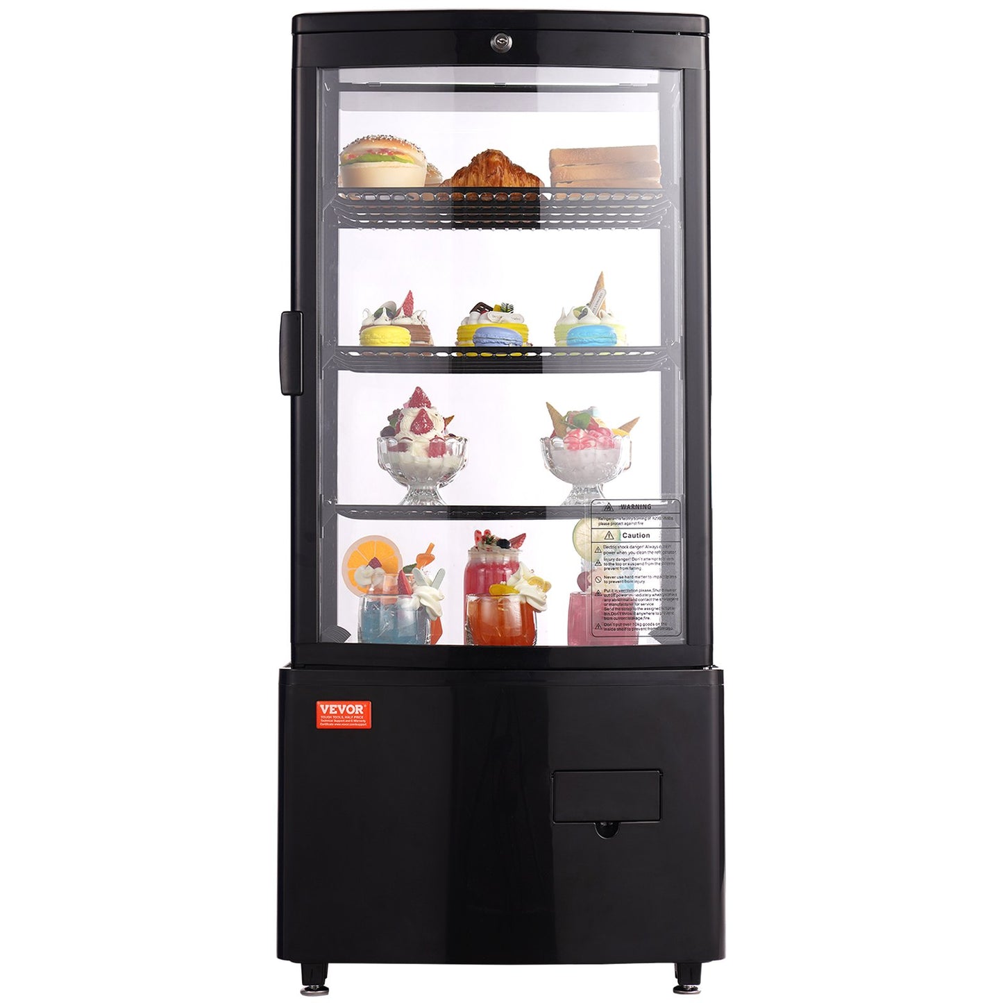 Countertop Refrigerated Display Case 3 Cu.Ft. Bakery Showcase with LED Lighting