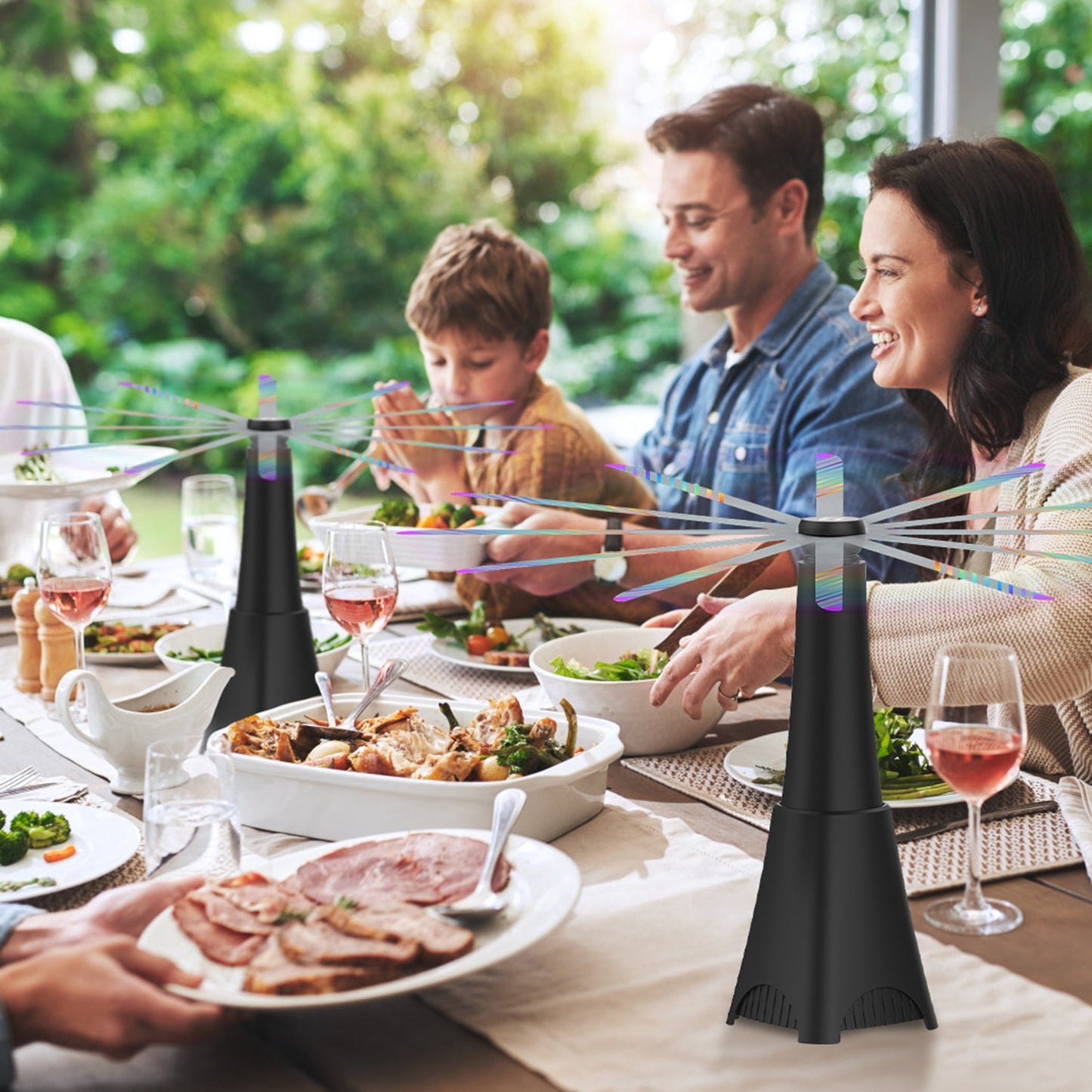 Portable Fly Repellent Fan - Rechargeable 2-Pack for Indoor/Outdoor Use