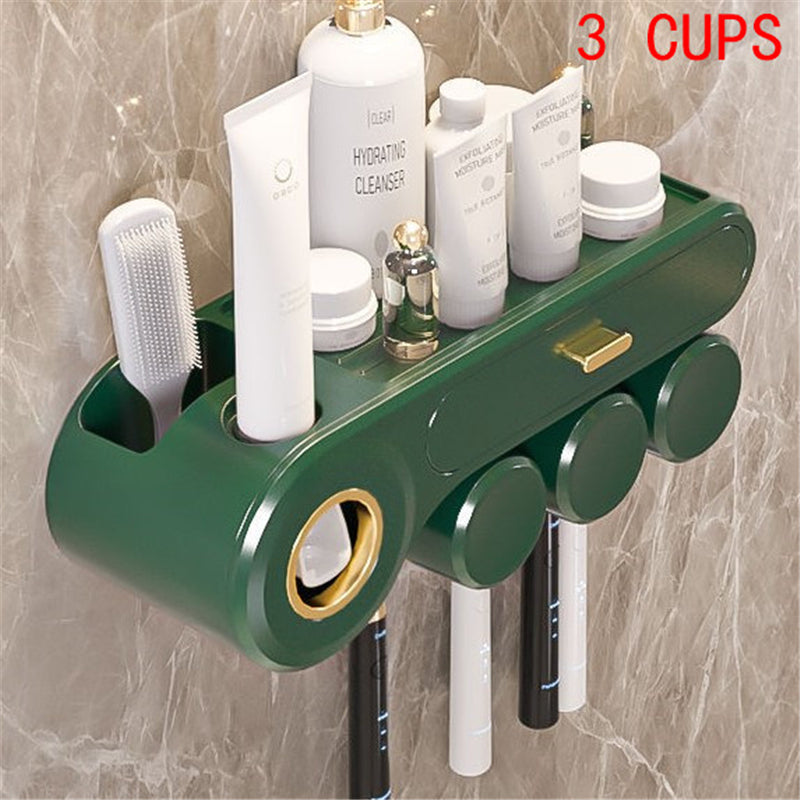 Automatic Toothpaste Dispenser Wall Mount for Bathroom - Squeeze & Storage