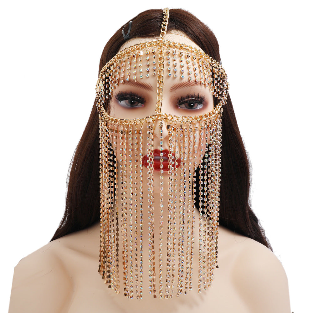 Punk Rhinestone Fringed Headband - Multiple Colors