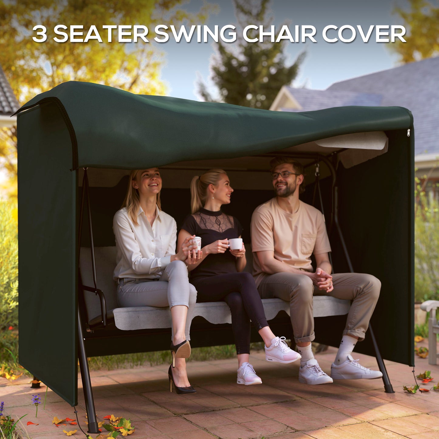 Outdoor Swing Cover for Patio Hammock - Dark Green, 81" x 49"
