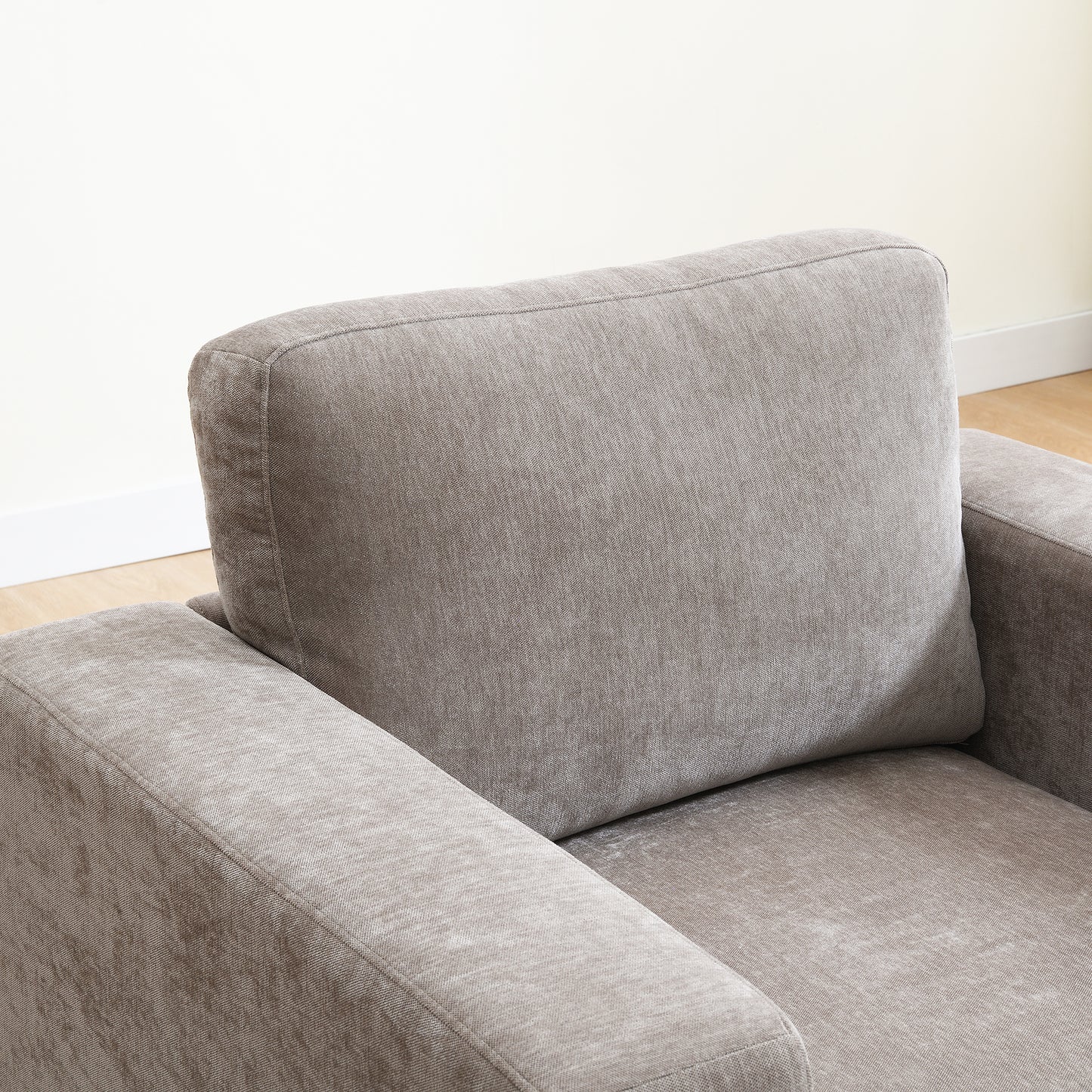 Oversized Accent Chair With Widen Arms, Chenille Fabric Modern Chair,