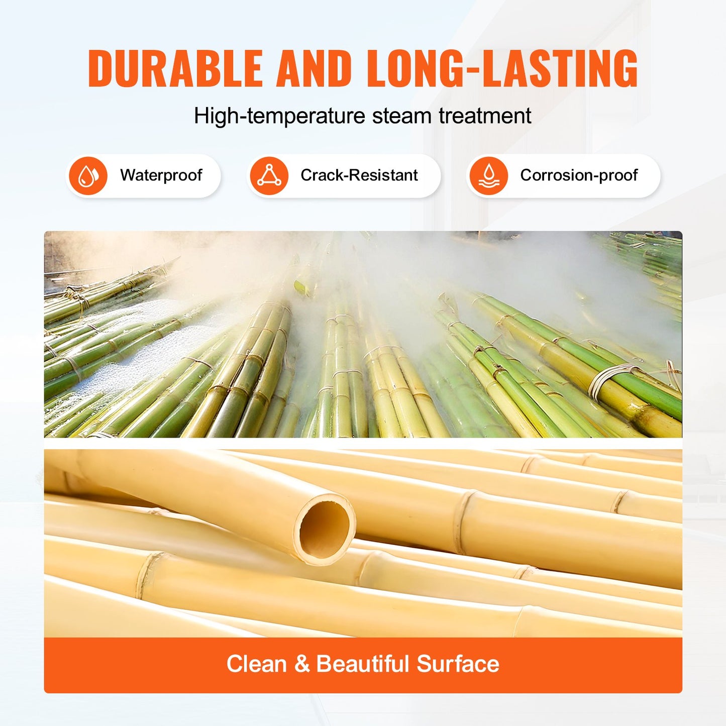 Natural Bamboo Fence Panel 6ft H x 8ft L Privacy Screen Garden Barrier