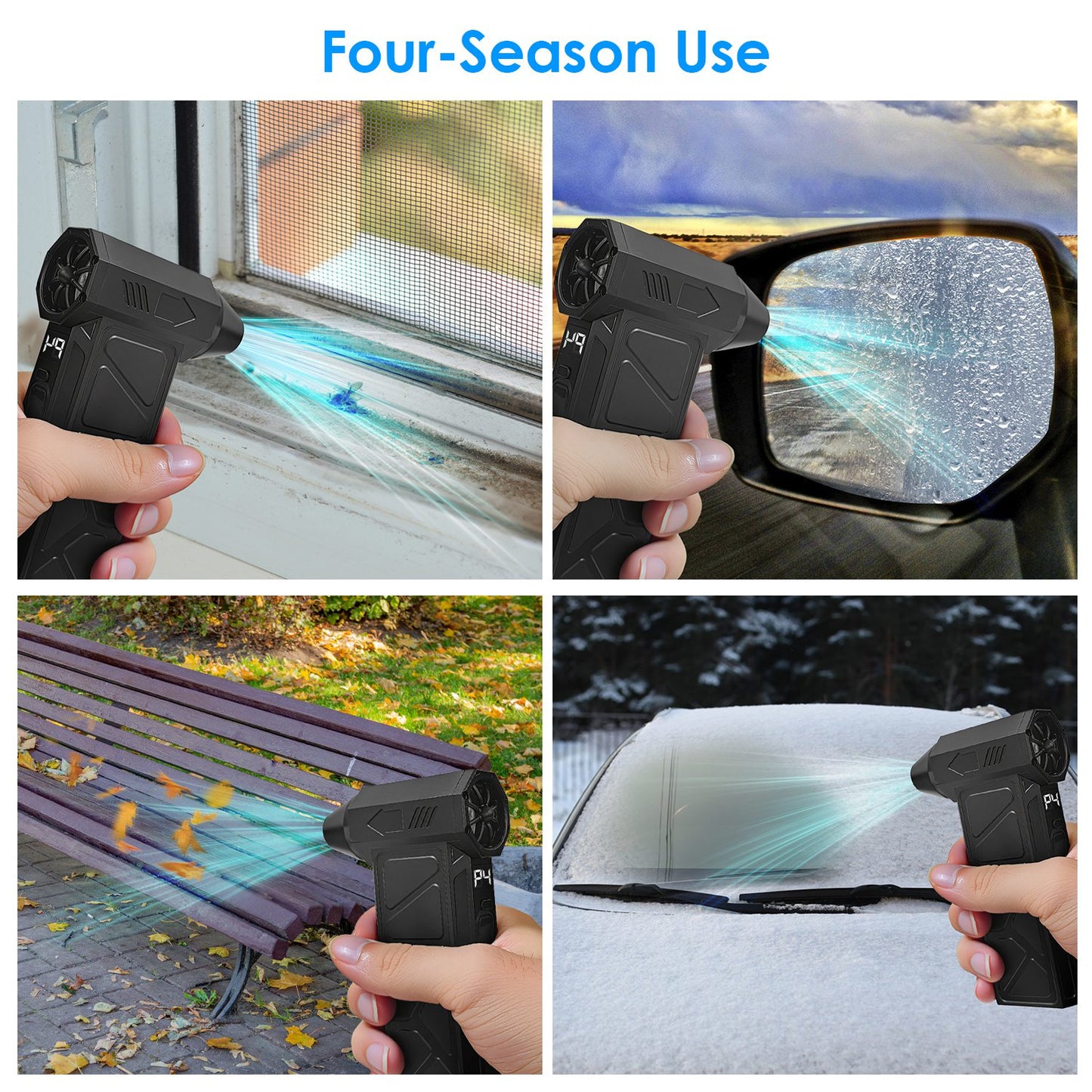 Cordless Compressed Air Duster with LED Light - 4 Speeds