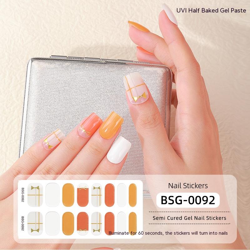Semi-Cured Nail Stickers - 3D UV Gel Nail Art Set