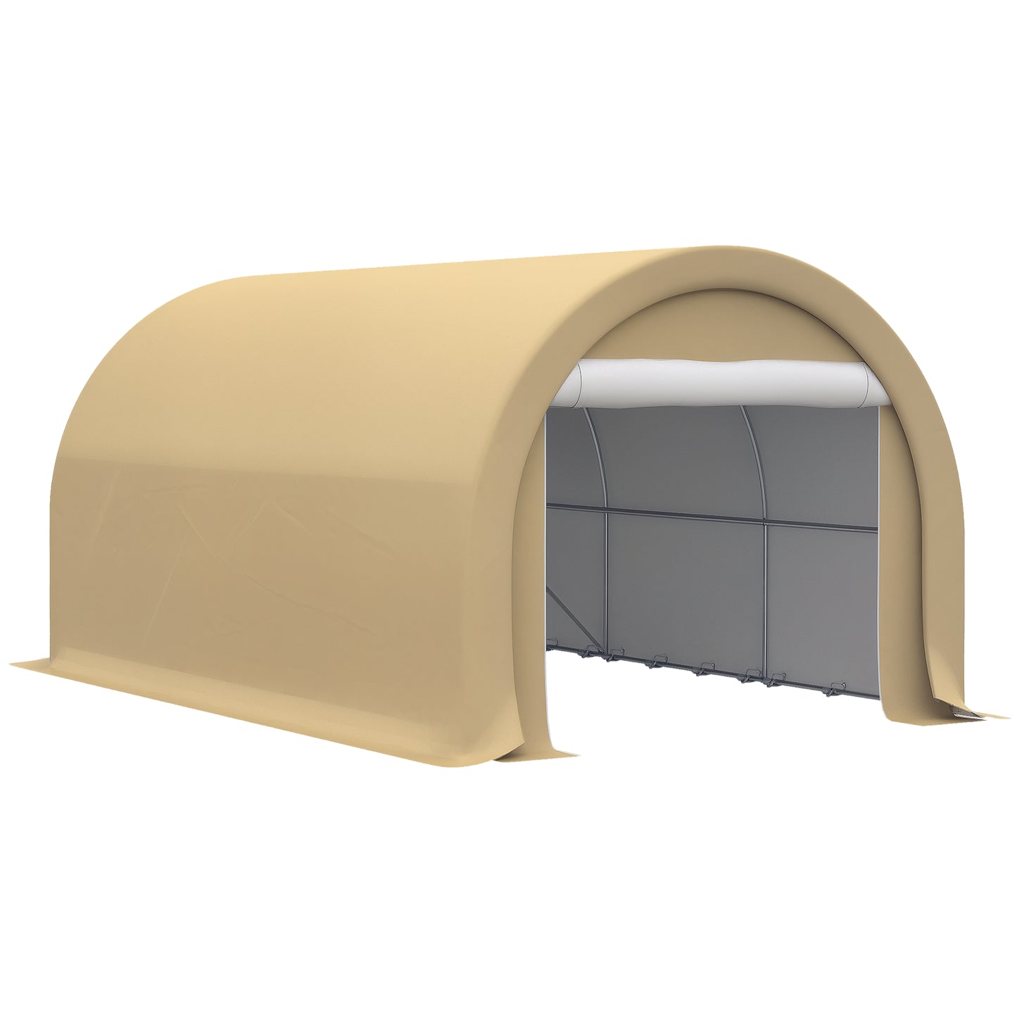 Heavy Duty Portable Garage Canopy - 10x16 ft, Beige