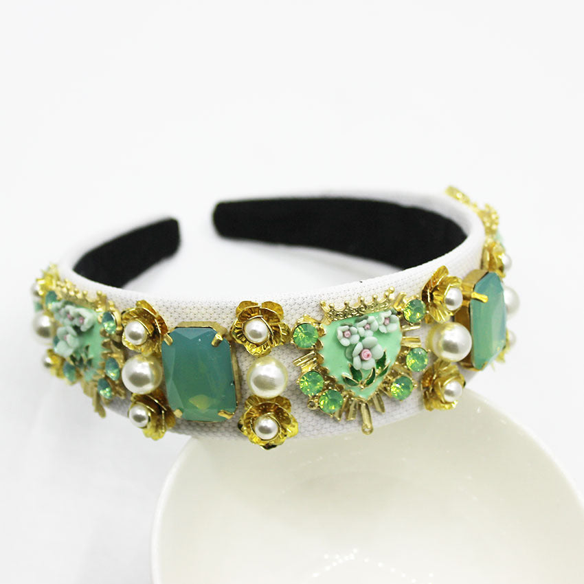 Baroque Flower Alloy Headband - Multiple Colors