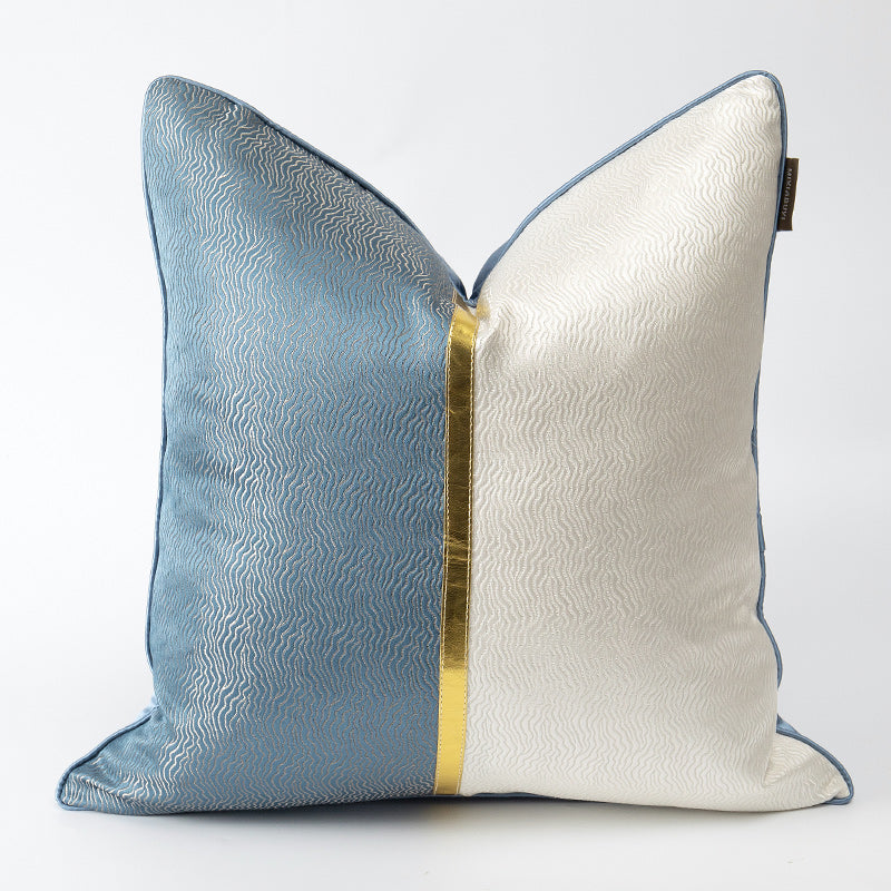 Blue and White Patchwork Cushion Covers for Living Room Sofa