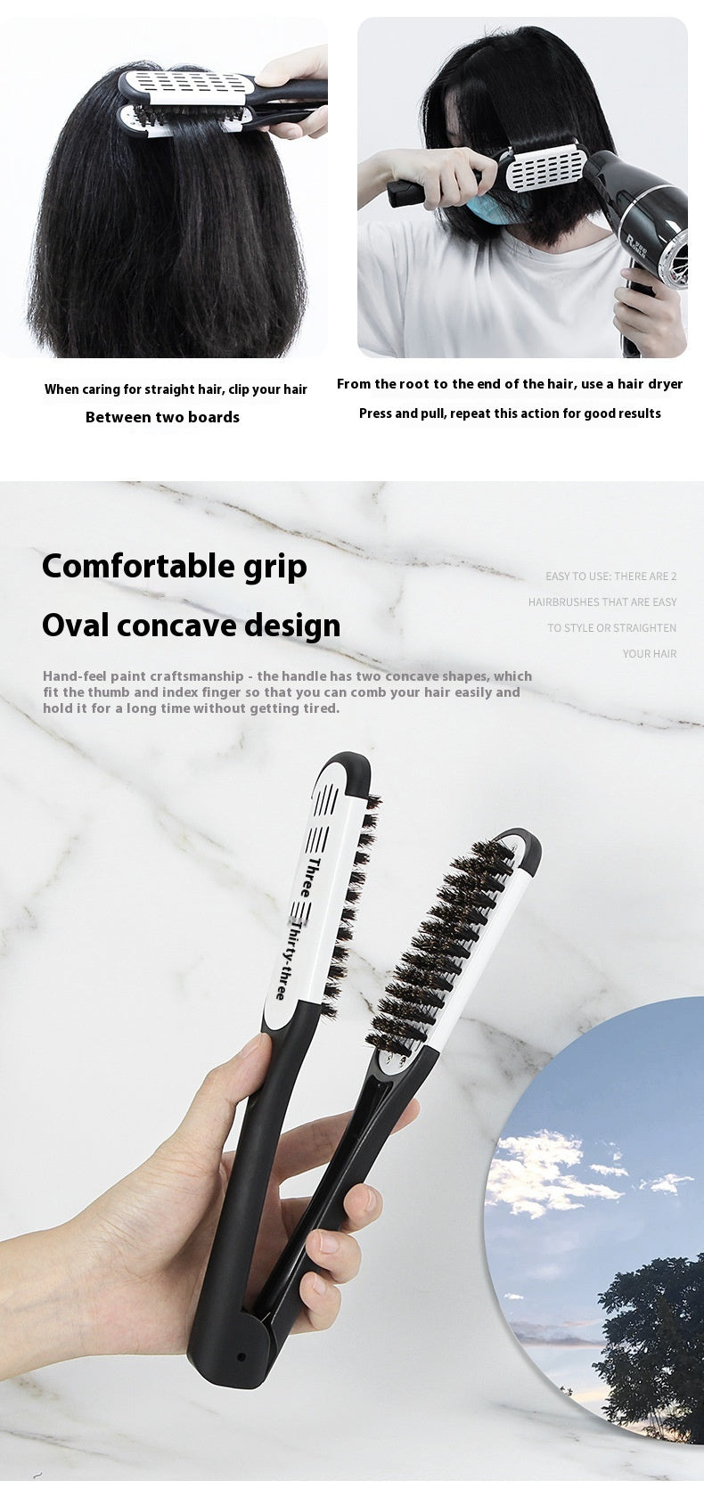 Hairdressing Clamp Comb for Hair Styling - V-Shaped Bristle Comb in Multiple Colors