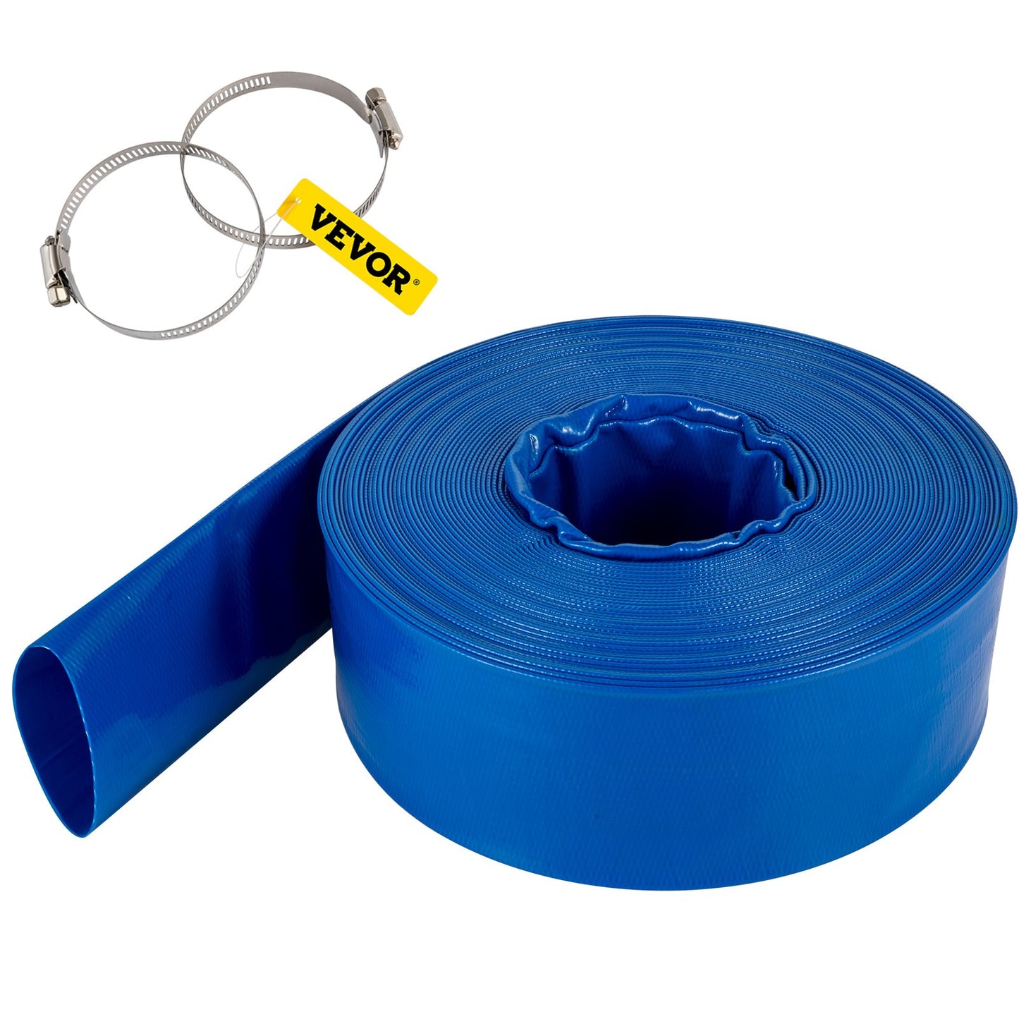 Heavy-Duty PVC Discharge Hose 2 Inch x 105 Feet for Water Transfer, Black