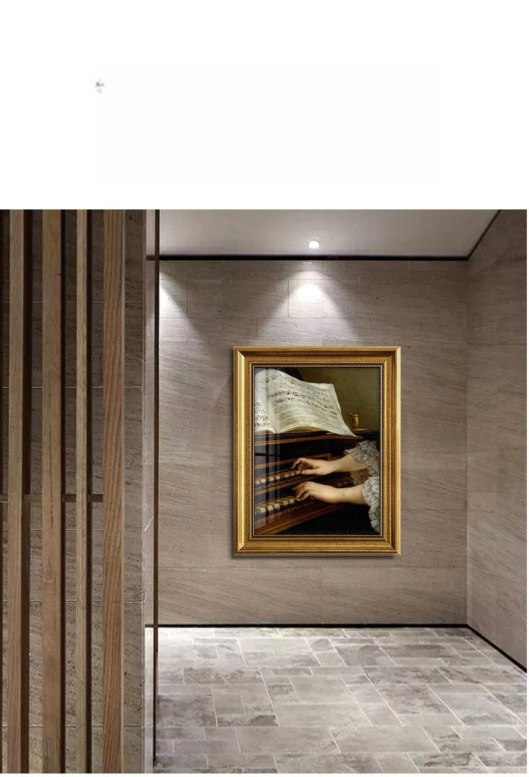 European American Style Decorative Oil Painting with Gold Frame - Landscape or Character