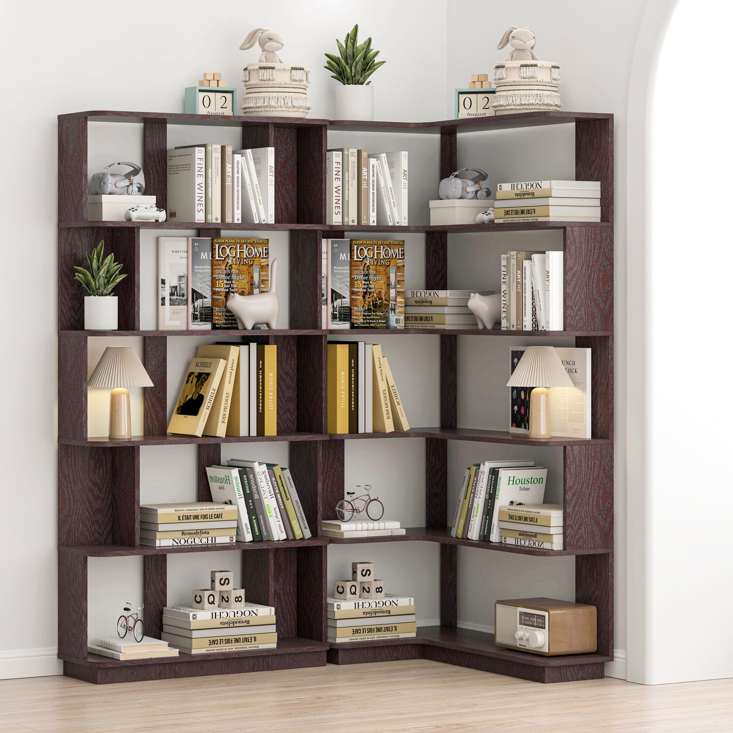 90 Cm Space Saving Corner Bookshelf 80 Bookcase Extendable Free