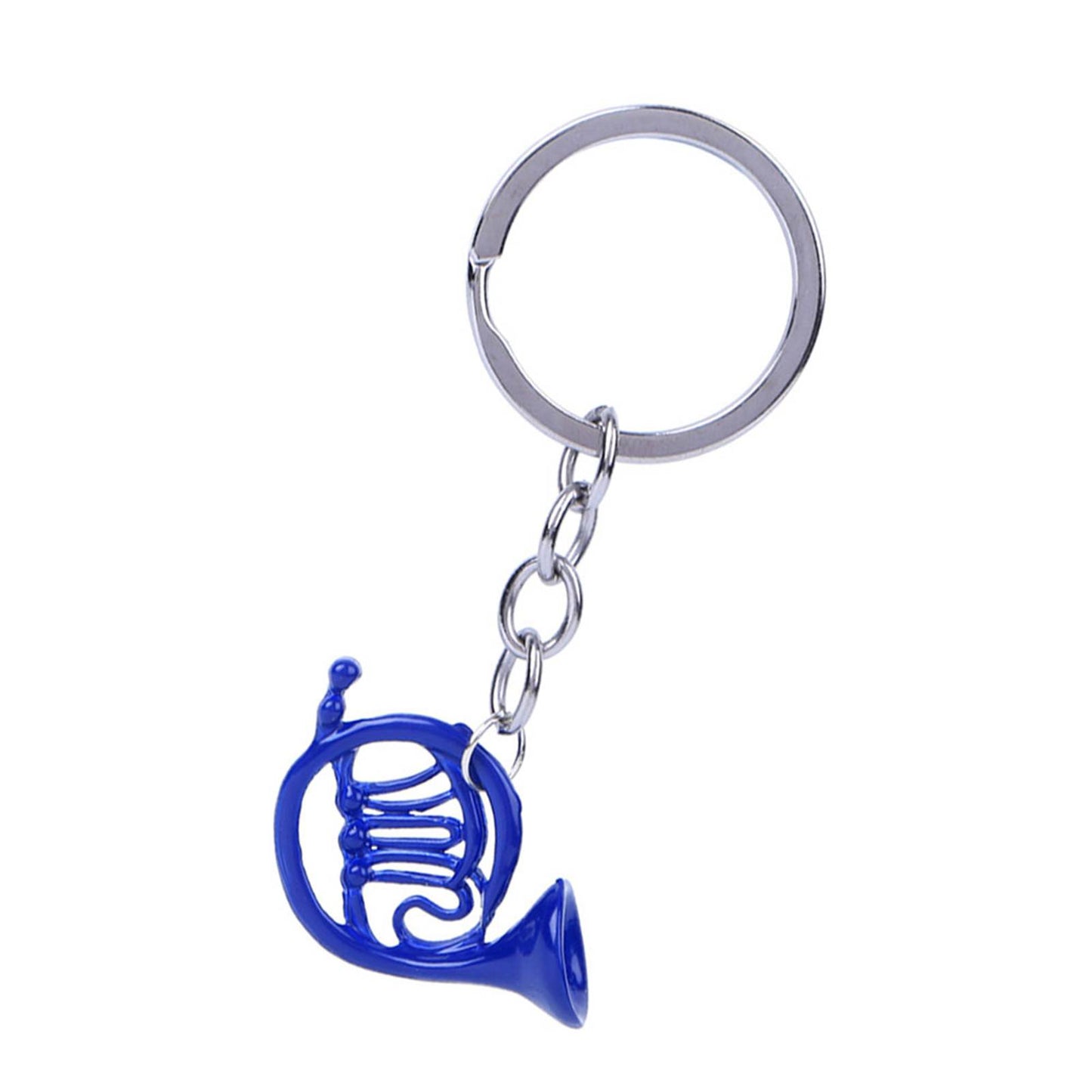 Mini French Horn Keychain Pendant - Blue Charm Gift