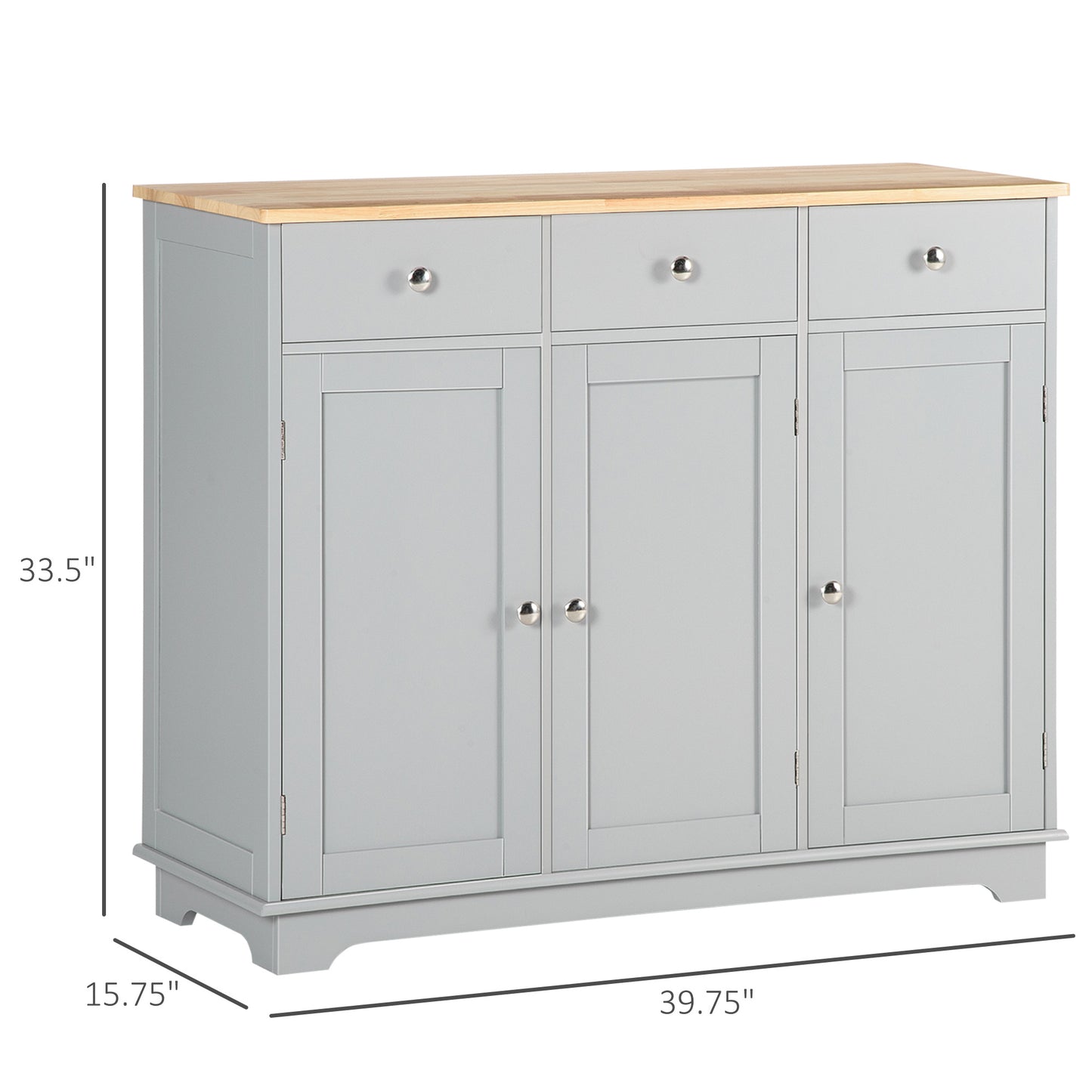 Kitchen Storage Cabinet, Sideboard Floor Cupboard with Solid Wood