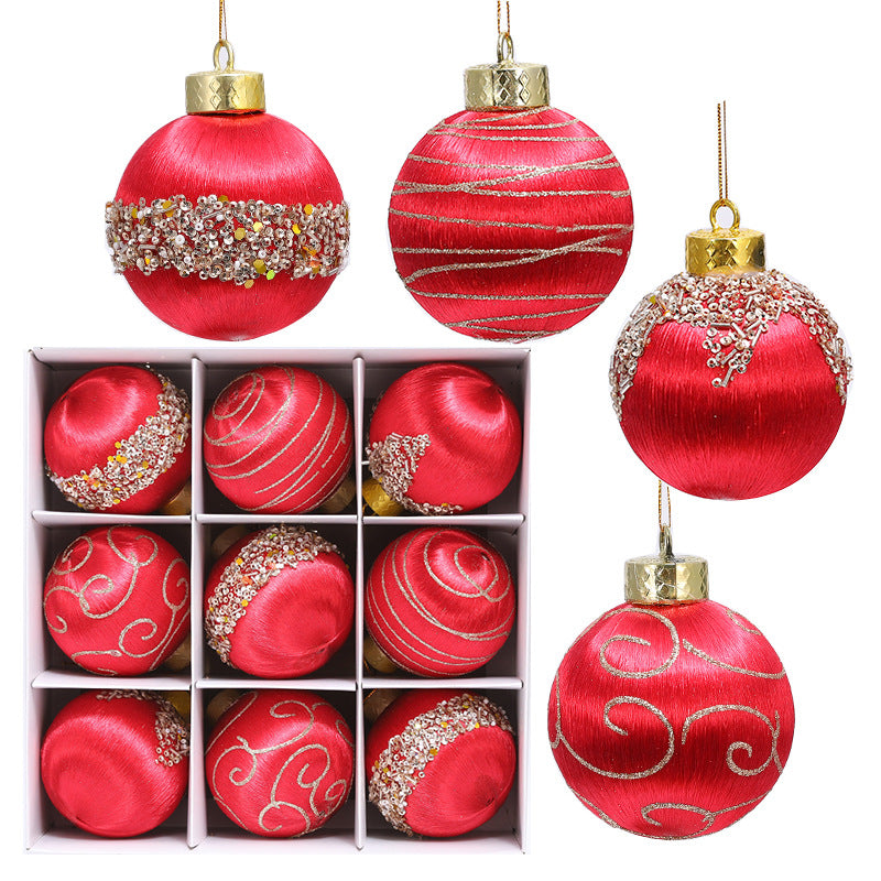 Christmas Foam Ball Decorations Set - 8cm 9-Pack Holiday Tree Ornaments
