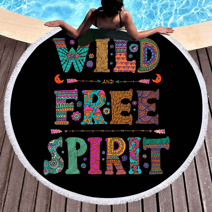 Round Beach Towel Microfiber Quick Dry 150cm - Multi Style