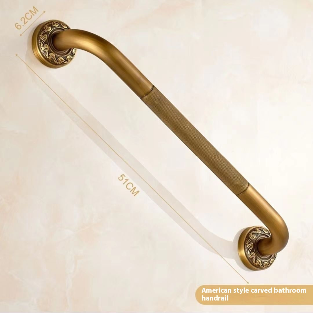 Copper Wall-Mounted Bathroom Shelves with Carved Design - Multiple Sizes