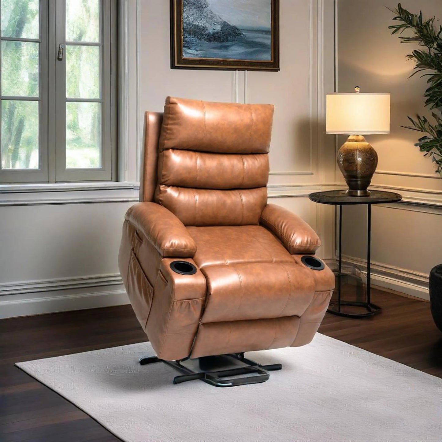 Electric Power Lift Recliner Chair with Massage & Heat - Brown
