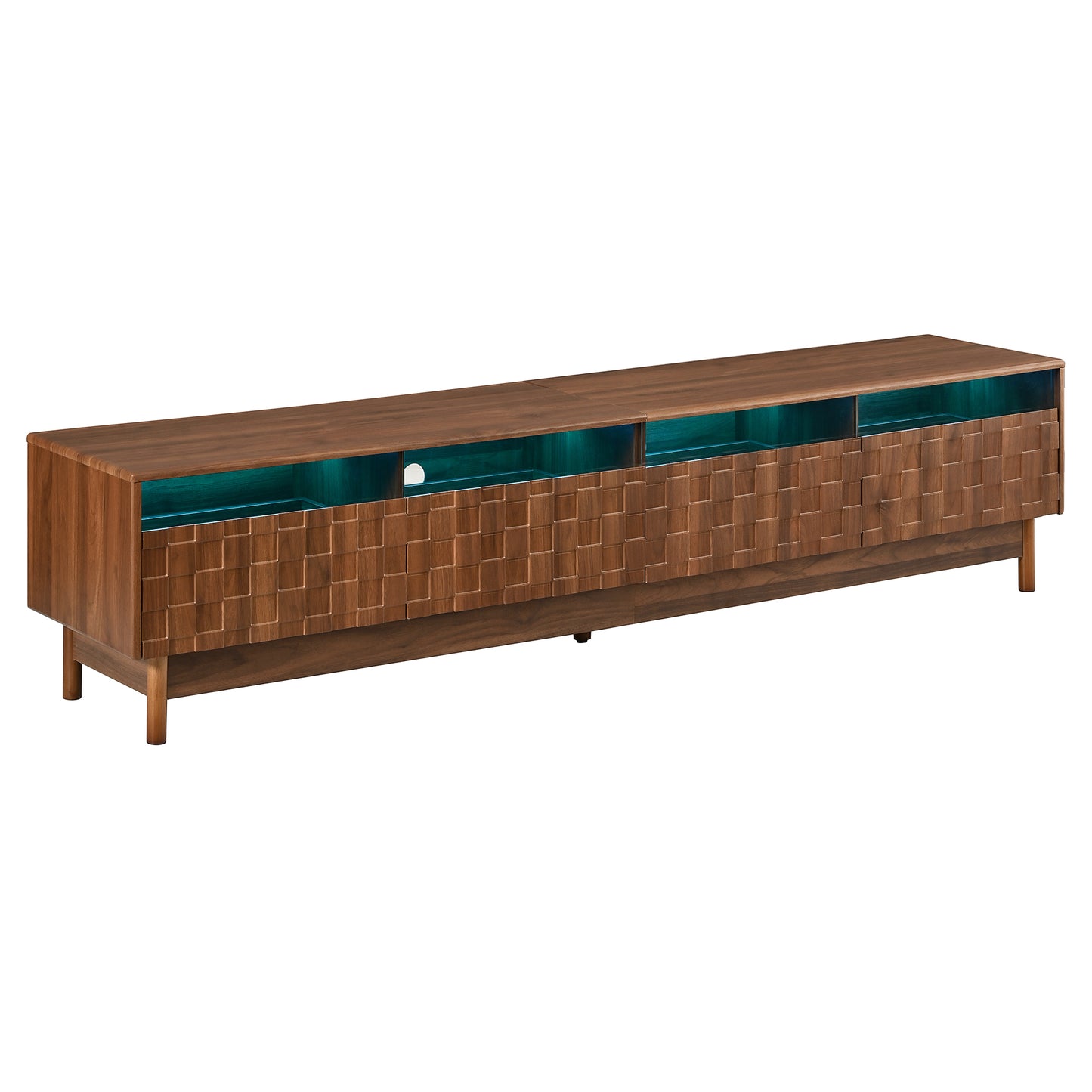 78 Inch TV Stand for Living Room - Modern Entertainment Center with LED Lights and Glass Drawers
