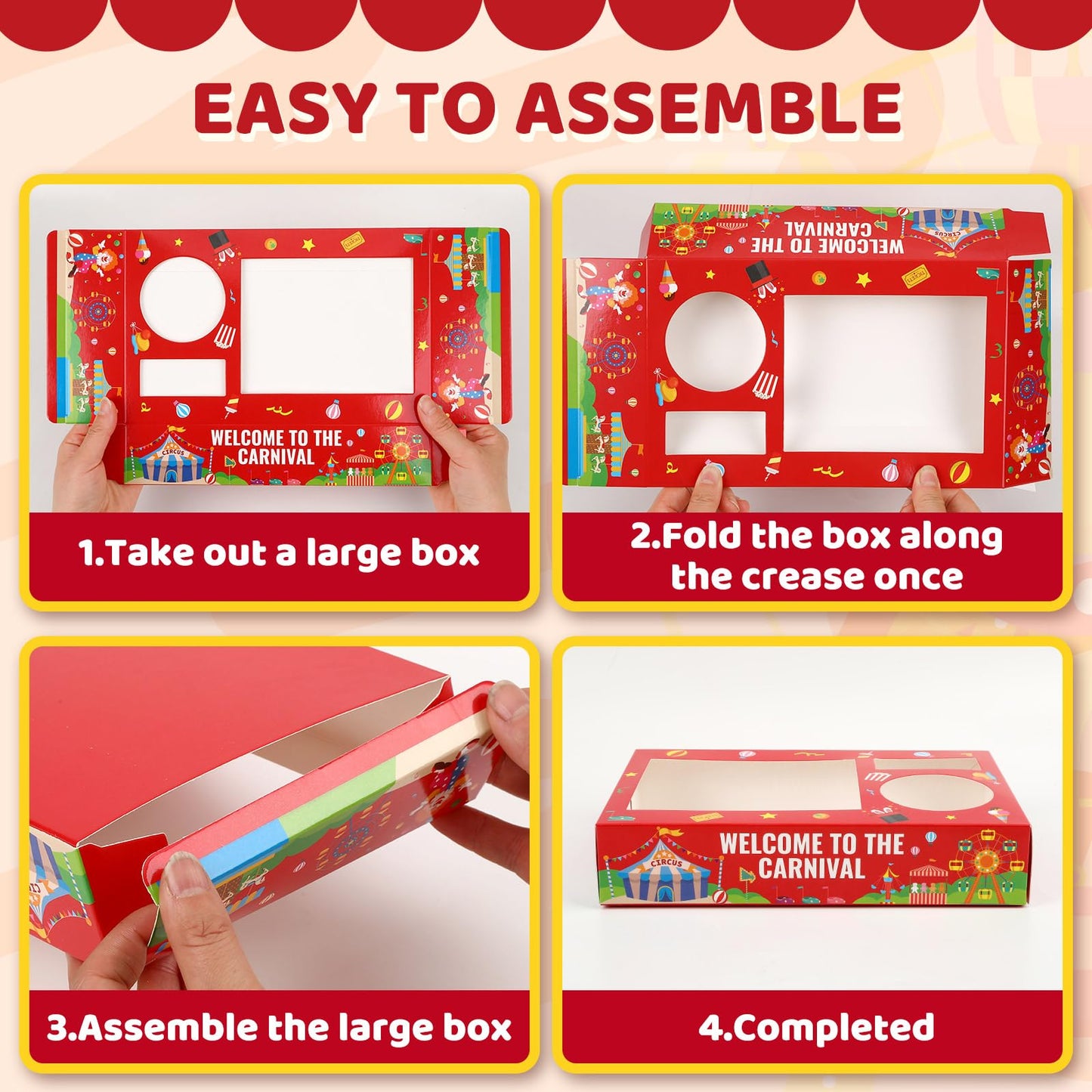 36-Piece Carnival Movie Night Snack Box & Tray Set